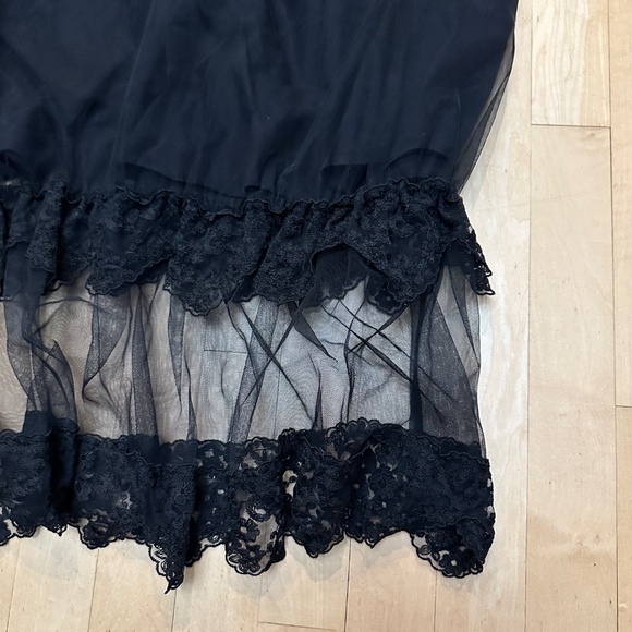 Simone Rocha Black tulle T- shirt maxi dress with pearl neck, L  PG1485 - Picture 3 of 6